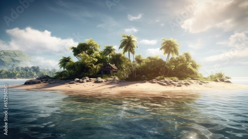 beach with palm trees