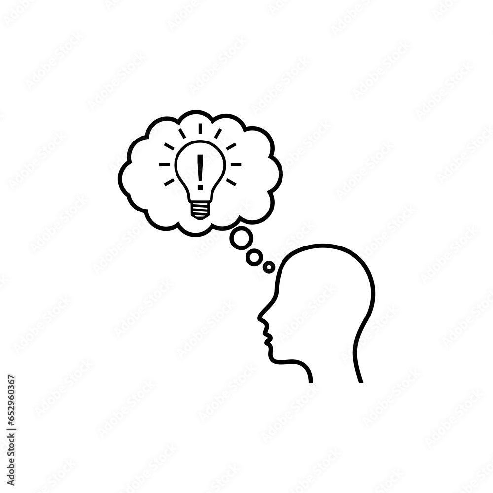 Best idea head icon isolated on transparent background Best idea head icon isolated on transparent background