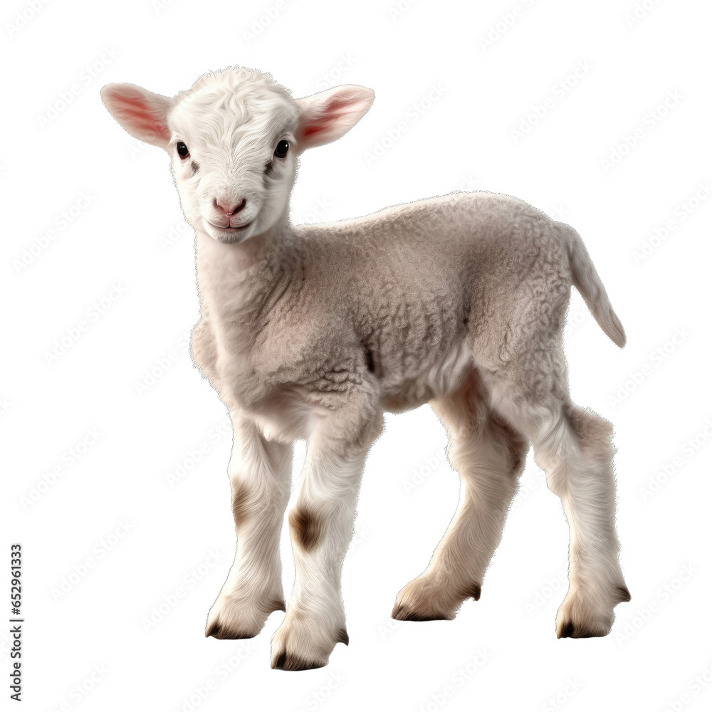 Cute lamb on transparent background Cute lamb on transparent background
