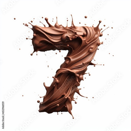 Mouthwatering Number Seven in Chocolate GENERATIVE AI