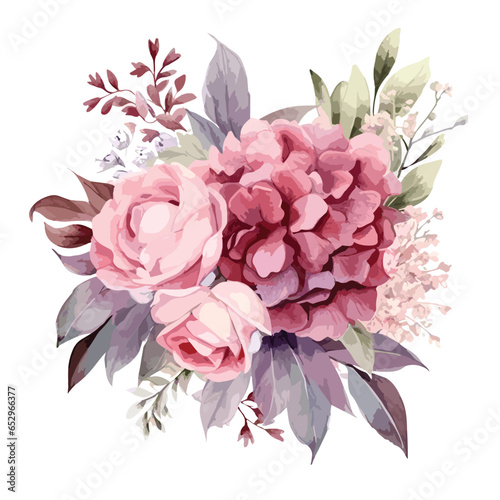 watercolor flower  Beautiful floral set with watercolor hand drawn peony flower bouquets. Stock illustration.vector peony  vector