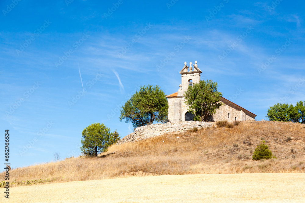 Isolated church in the Castile and Leon countryside, Spain