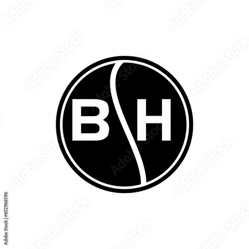 BH letter logo design on White background. BH creative initials letter logo concept. BH letter design.
 photo