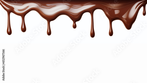Chocolate streams isolated on a white background