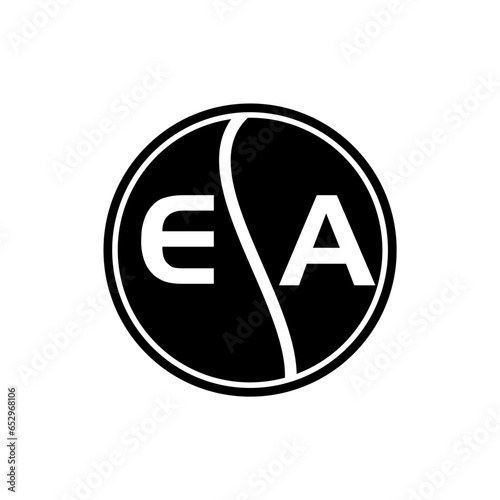 EA letter logo design on White background. EA creative initials letter logo concept. EA letter design.
 photo