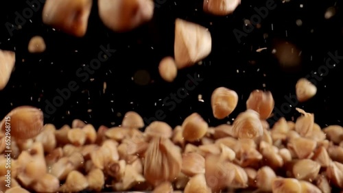 Buckwheat groats close-up. Raw large buckwheat grains close-up. Grains of buckwheat. Macro. Dry raw brown buckwheat. Healthy organic food diet concept. Porridge Macro. photo