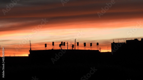 sunset over the city