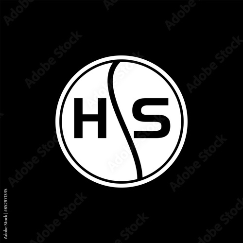 HS letter logo design on white background. HS creative initials letter logo concept. HS letter design.
 photo