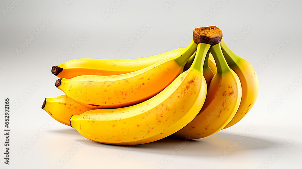 Fresh Ripe Banana on a Clean White Background. Generative AI.