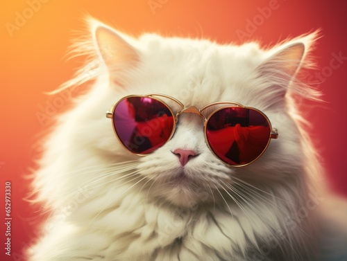 red persian cat on white