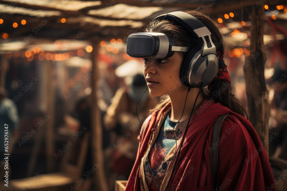 A virtual reality experience allowing people to explore foreign cultures from their homes. Generative Ai.