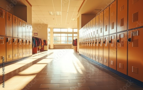 School hallway with nice li...