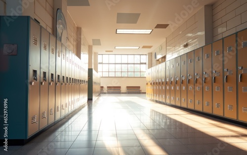 School hallway with nice li...