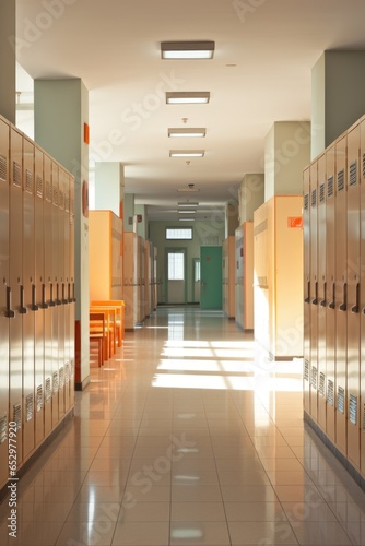 School hallway with nice li...