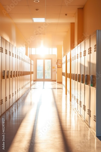 School hallway with nice li...