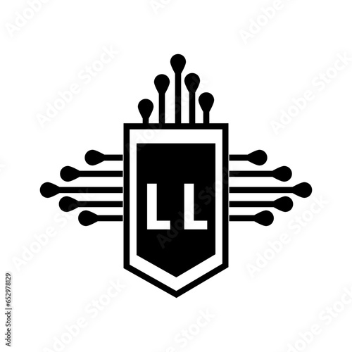 LL letter logo design.LL creative initial LL letter logo design. LL creative initials letter logo concept.