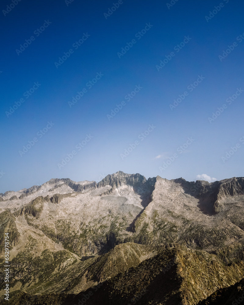 View of Aneto peak in summer in Spanish Pyrenees