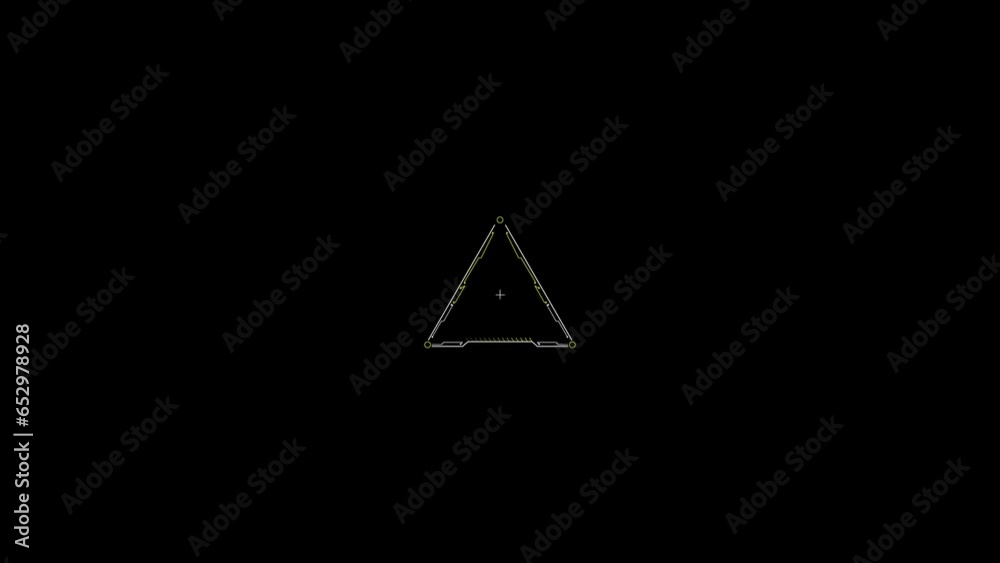 Sci-fi HUD Triangle-Shaped Element on Black Background - 4K Video Sci-fi HUD Triangle-Shaped Element on Black Background - 4K Video