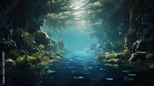 underwater scene with underwater © faiz