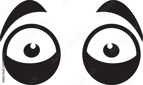 simple eyes look away. Emoji. A sticker for a chat message. Isolated vector illustration on white background