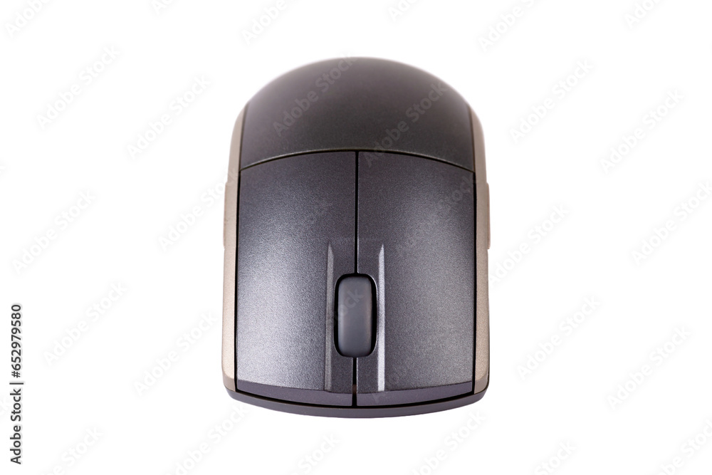 Simple generic grey modern wireless PC mouse front view, object closeup, isolated on white background, cut out, detail, new clean, product shot, frontal shot, nobody, no people, input devices concept Simple generic grey modern wireless PC mouse front view, object closeup, isolated on white background, cut out, detail, new clean, product shot, frontal shot, nobody, no people, input devices concept