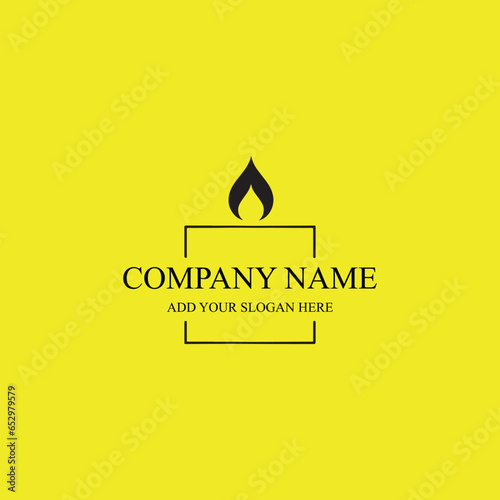 candle logo design vector 