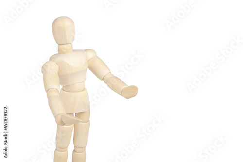 Wooden figurine, man opera singing gesture, giving a speech, object closeup, one person symbol, singing voice training vocal music lessons abstract concept, speaking and gesturing posing doll up close