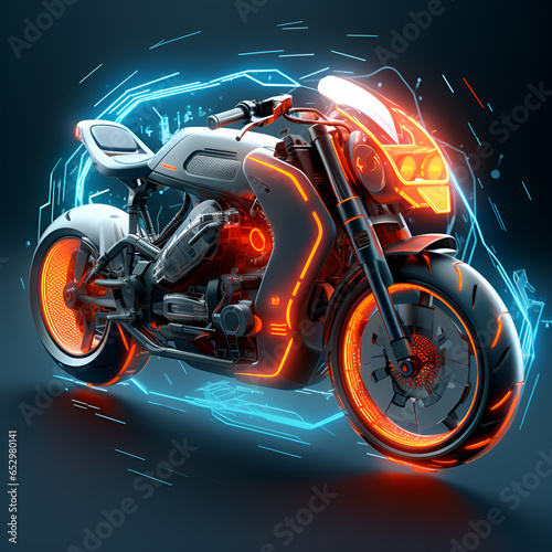 Pictures of cool, modern motorcycles, Generative AI