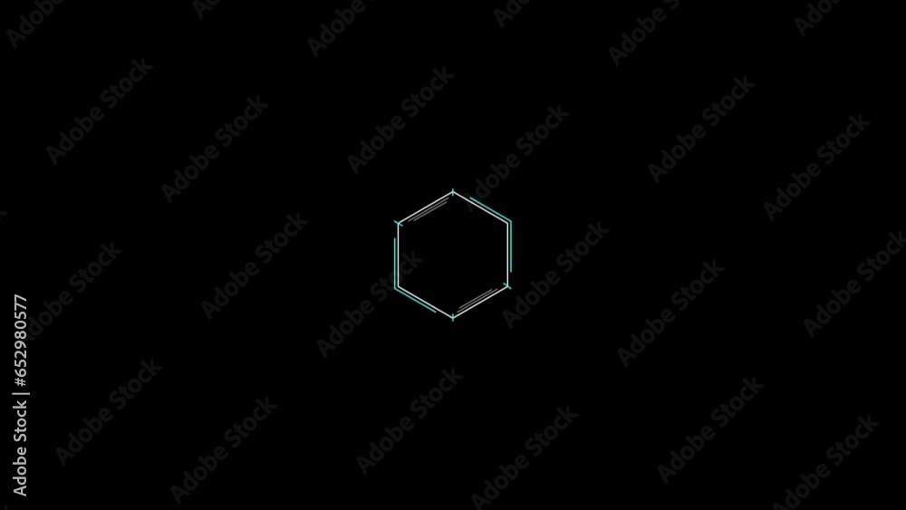 Hexagon HUD Element Animation with Black PNG Background