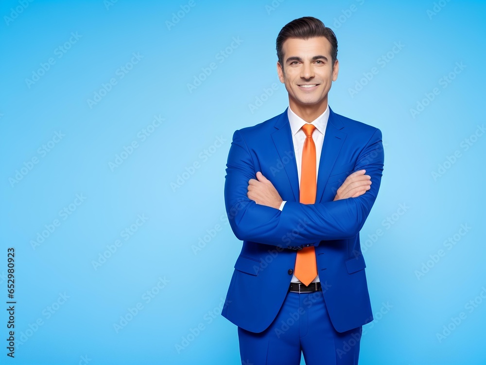 portrait of a young businessman smiling wear blue coat portrait of a young businessman smiling wear blue coat