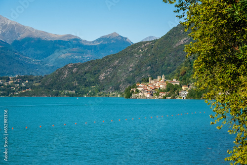 beautiful view of Corenno Plinio, lake Como Italy