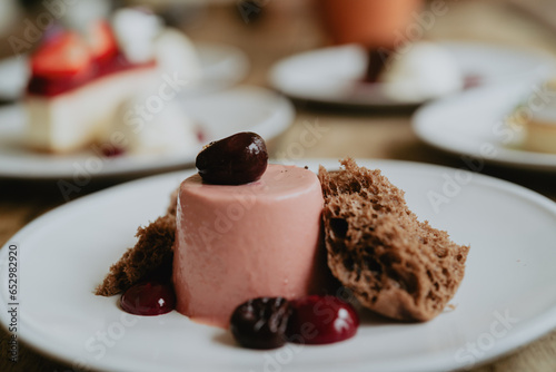 Slika na platnu Luxury Chocolate moose dessert, foot photography chocolate pudding
