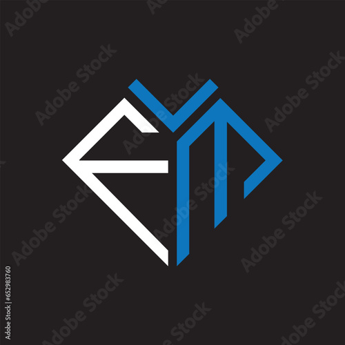 FM letter logo design. FM creative initials letter logo concept. FM letter design.
