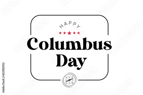 Happy Columbus Day Greeting Card for advertising, poster, banner, template with American flag. Columbus day wallpaper.

