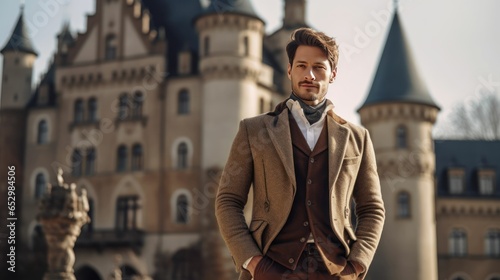 Well Dressed Man Standing in front of vintage castle  © Sohaib q