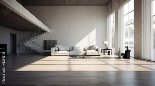 Bid room of modern contemporary loft whit sofa.