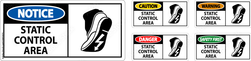 Caution Sign Static Control Area