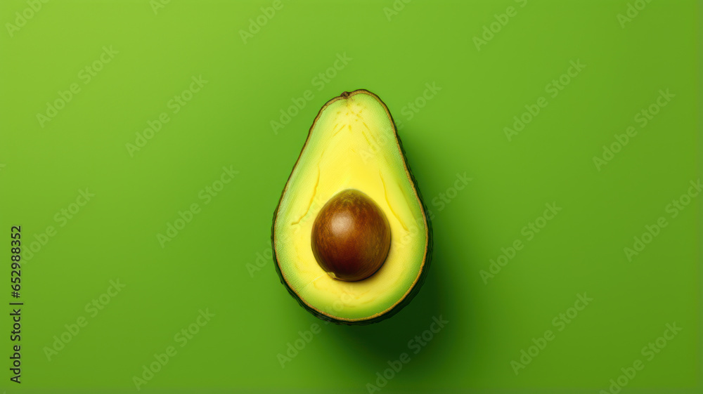Avocado on Green Background, Colorful Minimalism Avocado on Green Background, Colorful Minimalism