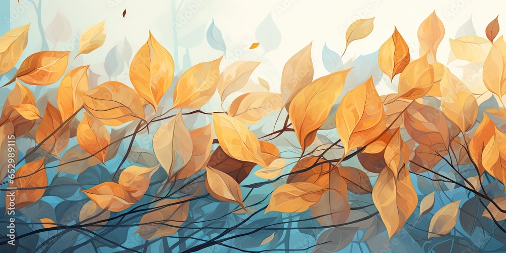 watercolor autumn leaves Generative AI watercolor autumn leaves Generative AI