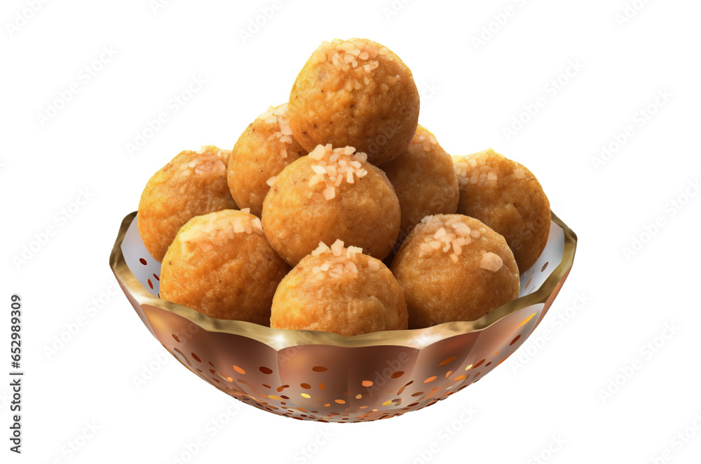 Laddu on transparent background. Generative AI. Laddu on transparent background. Generative AI.