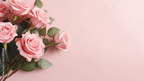 Wallpaper Mural pink rose on pink background, generative AI Torontodigital.ca