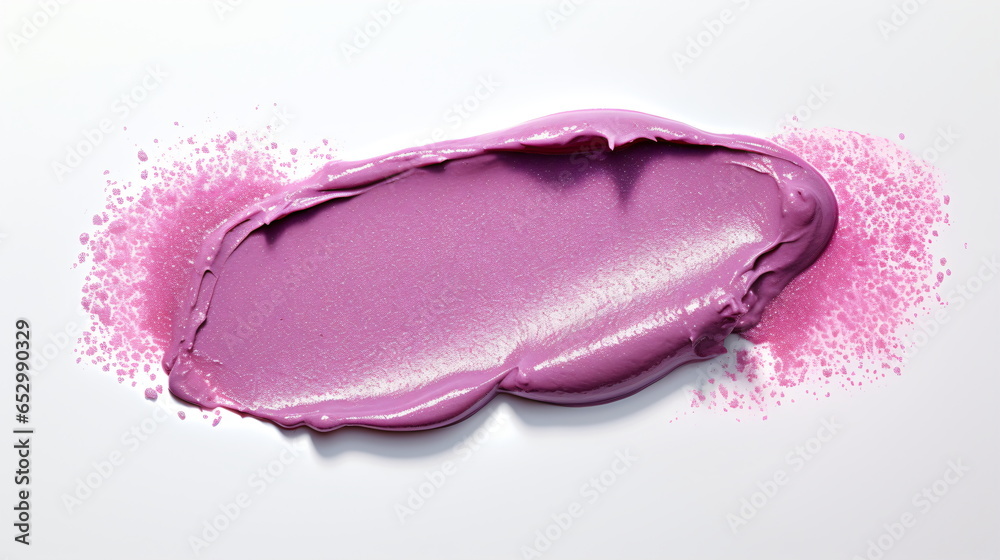 Pink-Purple Radiance: Glossy Lipstick Swatch on White Pink-Purple Radiance: Glossy Lipstick Swatch on White