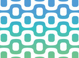 Rio de janeiro Brazil. Geometric pattern on the sidewalk of Ipanema and Leblon beaches in white with a blue and green gradient background. EPS illustration.