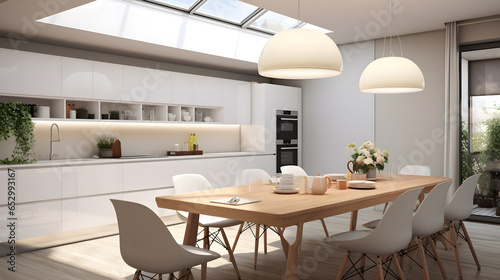 Amazing Luxury Kitchen Interior in white.