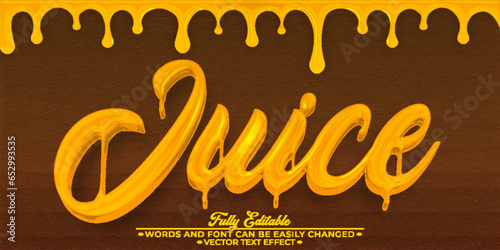 Fluid Orange Juice Vector Editable Text Effect Template