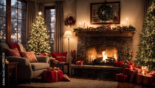 Cozy Holiday Haven - Festive Living Room Photography