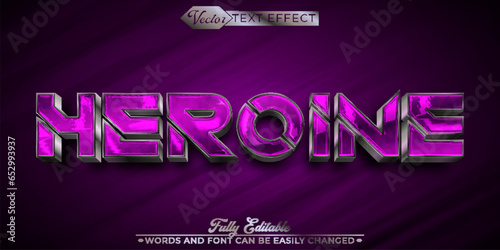 Purple Shiny Heroine Editable Text Effect Template