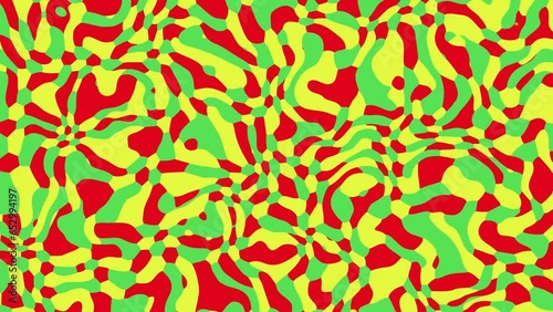 abstract animation of green, red and yellow colors