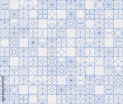 Billede på lærred Seamless pattern in scandinavian traditional style