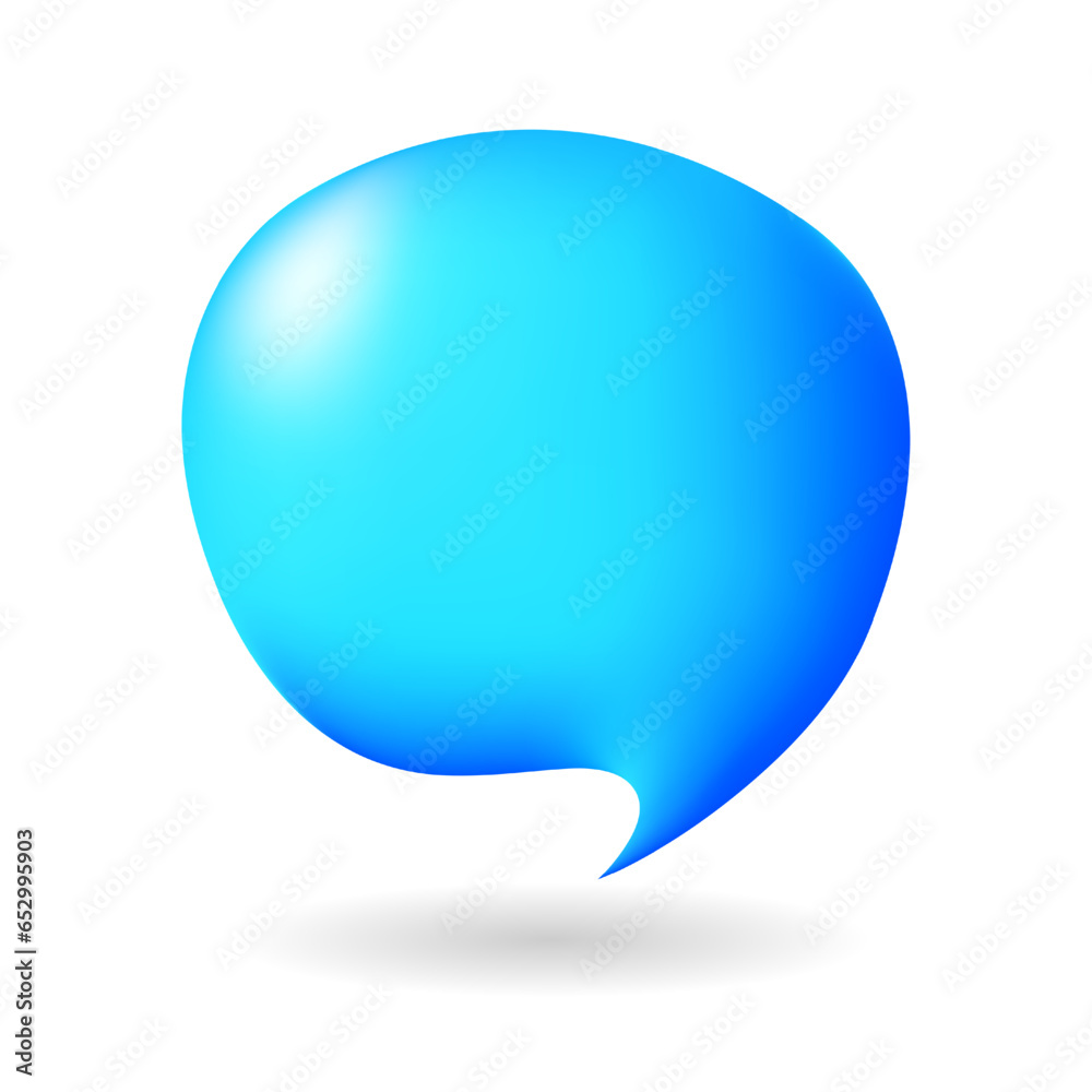 Blue 3D speech bubbles isolated on white background. Chatting and message box, communication, web, social network media post concept. Vector illustration Blue 3D speech bubbles isolated on white background. Chatting and message box, communication, web, social network media post concept. Vector illustration
